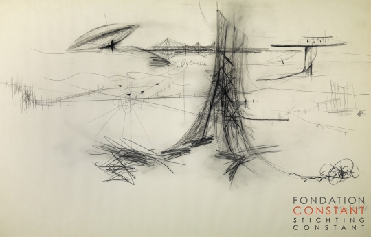 Constant Nieuwenhuys-Landschap met spatiovore, 1964