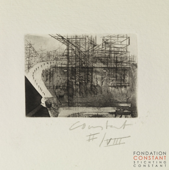 Constant Nieuwenhuys-12 Radierungen zu New Babylon-Torens, 1970