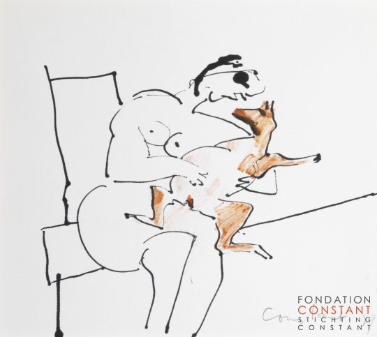 Constant Nieuwenhuys-Vrouw en hond, 1979