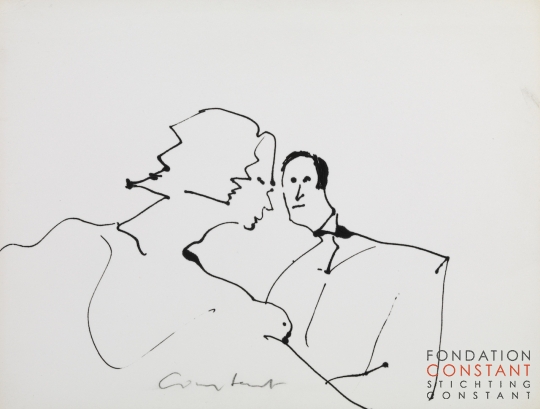 Constant Nieuwenhuys-ZT/Vrouw en man, ca 1980