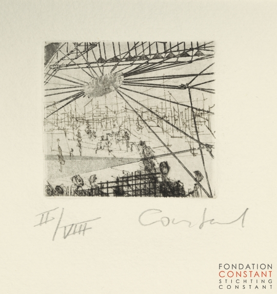 Constant Nieuwenhuys-12 Radierungen zu New Babylon-ZT, 1970