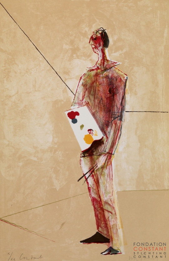 Constant-Zelfportret, 1977 Constant Nieuwenhuys-Zelfportret, 1977