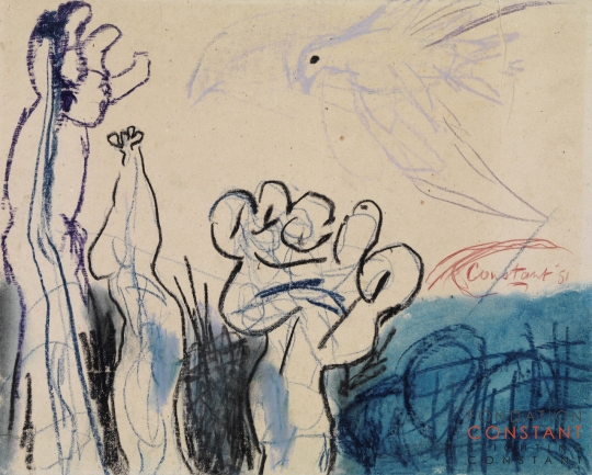 Constant Nieuwenhuys-Bedreigde duif, 1951