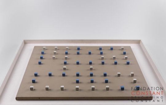 Constant-Compositie met blauwe en witte blokjes, 1953-2 Constant Nieuwenhuys-Compositie met blauwe en witte blokjes, 1953-2