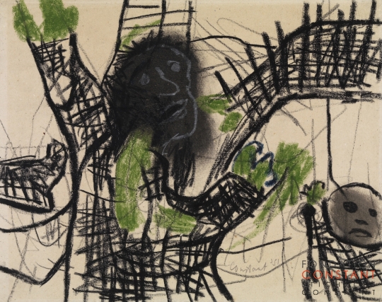 Constant-Compositie met kop, 1951 Constant Nieuwenhuys-Compositie met kop, 1951