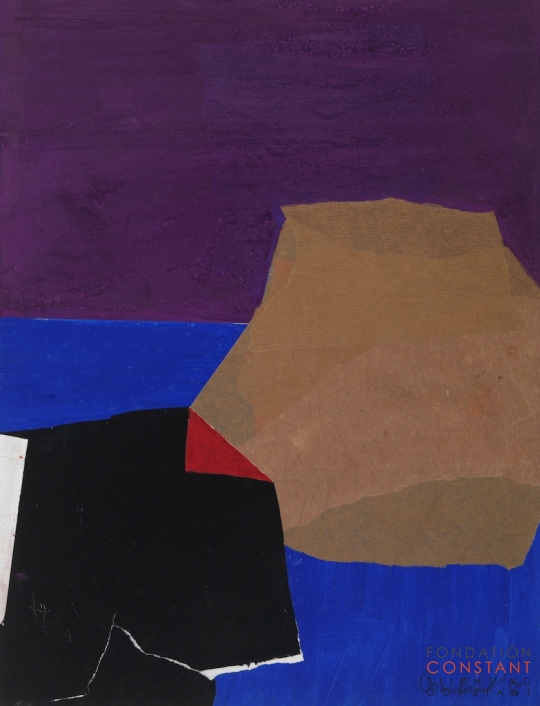 Constant-Collage met paars vlak, 1953 Constant Nieuwenhuys-Collage met paars vlak, 1953