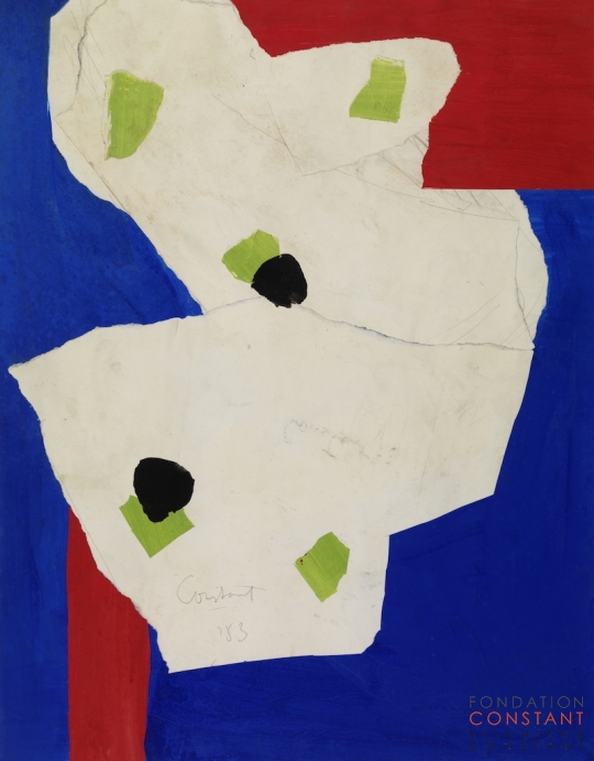 Constant-Compositie met wit vlak, 1953 Constant Nieuwenhuys-Compositie met wit vlak, 1953