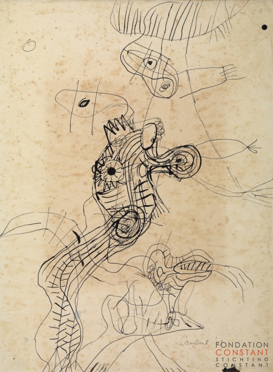 Constant Nieuwenhuys-De bizarre liefde, 1948
