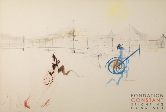 Constant-Figures dans un paysage, 1966 Constant Nieuwenhuys-Figures dans un paysage, 1966