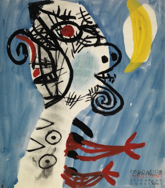 Constant-Hoofd en maan, 1949 Constant Nieuwenhuys-Hoofd en maan, 1949
