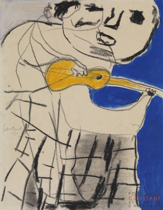 Constant-Man met gitaar, 1951 Constant Nieuwenhuys-Man met gitaar, 1951