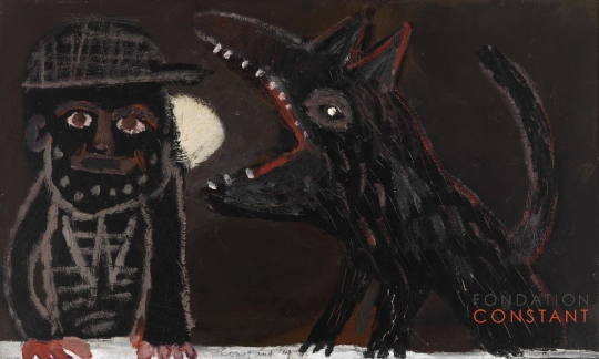 Constant-Man met hond, 1949 Constant Nieuwenhuys-Man met hond, 1949