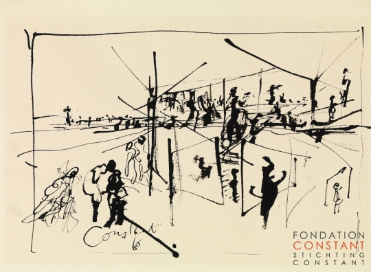 Constant-Reis schets zomer, 1965 Constant Nieuwenhuys-Reis schets zomer, 1965
