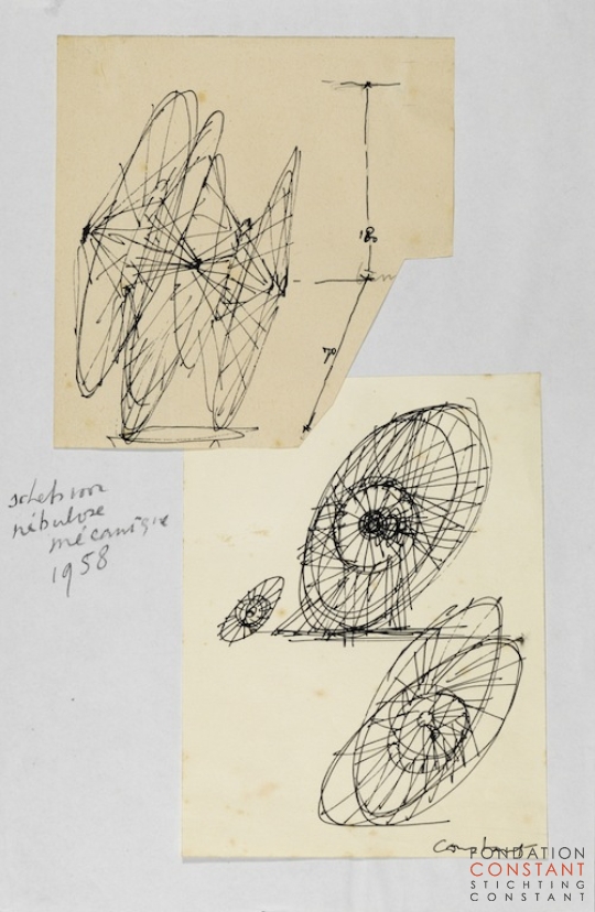 Constant Nieuwenhuys-Sketch for the Nébulose mécanique, 1958