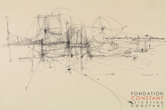 Constant-Schets voor een constructie, 1961 Constant Nieuwenhuys-Schets voor een constructie, 1961