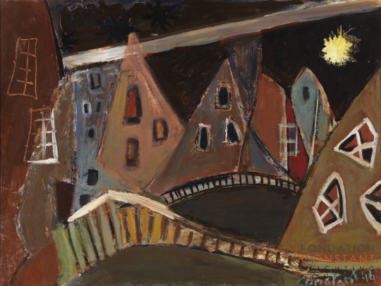 Constant-Stadsgezicht bij nacht/Magere brug, 1946 Constant Nieuwenhuys-Stadsgezicht bij nacht/Magere brug, 1946