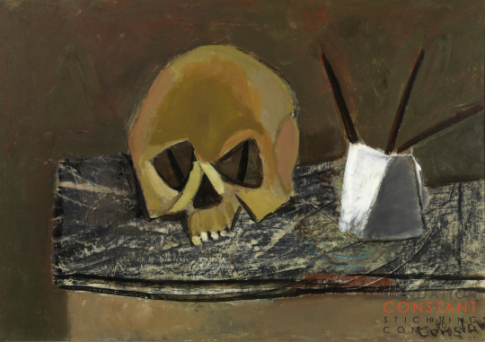 Constant-Stilleven met schedel, 1946 Constant Nieuwenhuys-Stilleven met schedel, 1946