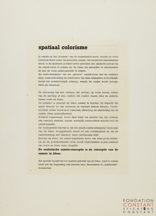 Constant Nieuwenhuys-VOOR EEN SPATIAAL COLORISME, pag 06, 1953
