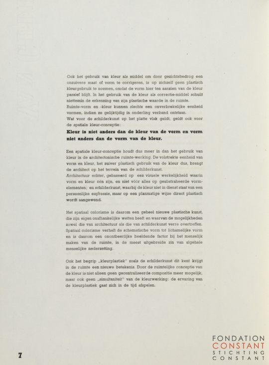 Constant Nieuwenhuys-VOOR EEN SPATIAAL COLORISME, pag 07, 1953