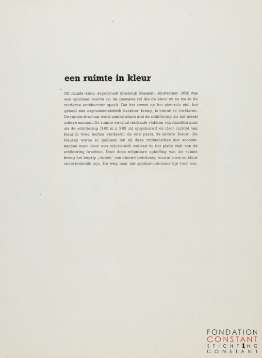Constant Nieuwenhuys-VOOR EEN SPATIAAL COLORISME, pag 01, 1953