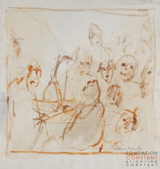 Constant Nieuwenhuys-Voorstudie Le tribunal-4, 1989