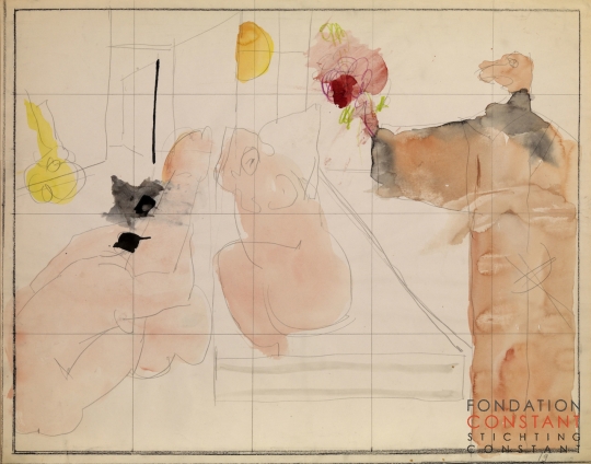 Constant-Voorstudie Plaisir et tristesse de l'amour, 1976 ca Constant Nieuwenhuys-Voorstudie Plaisir et tristesse de l'amour, 1976 ca