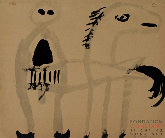Constant Nieuwenhuys-Man en paard, 1949