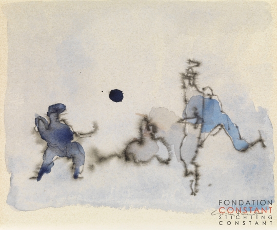 Constant-Les joueurs aux ballons, ca 1985 Constant Nieuwenhuys-Les joueurs aux ballons, ca 1985