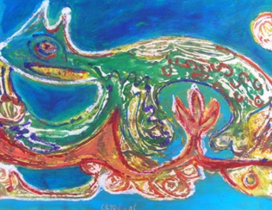 2008 Oil paint on paper, no year legible