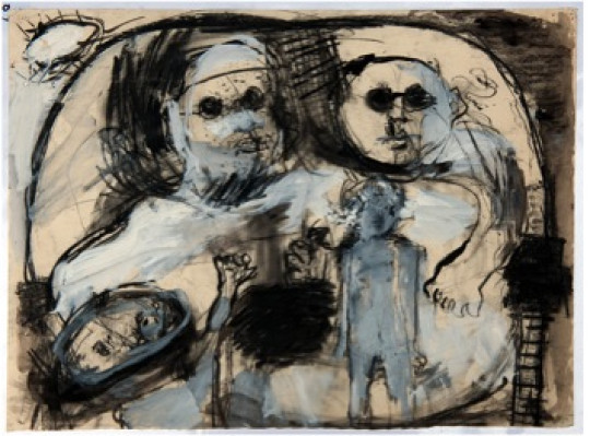 2013 Charcoal, ink and gouache on paper, no year