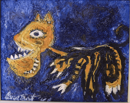 2020 Oil on linen, titled "Kat", signed, 1949