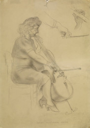Constant Nieuwenhuys-Jeune musicienne assise, 1940 ca