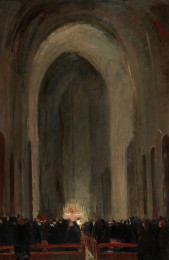 Constant Nieuwenhuys-Interieur van de Wilibrorduskerk tijdens de hoogmis, 1944