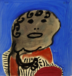 Constant Nieuwenhuys-Vrouw met gestreepte jurk, 1950