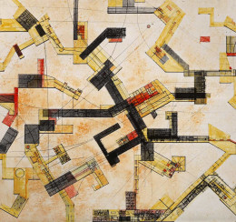 Constant Nieuwenhuys-Grundriss von New Babylon über Slotermeer, 1961