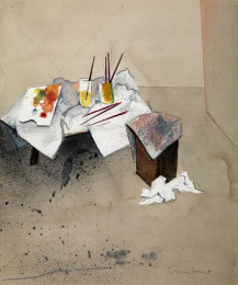 Constant Nieuwenhuys-Stilleven atelier, ca 1977
