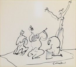 Constant Nieuwenhuys-ZT-Straatmuzikanten, ca 1981