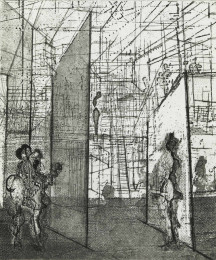 Constant Nieuwenhuys-Sade in het labyrinth, 1972