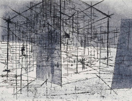 Constant Nieuwenhuys-Blauwe Kubus, 1971