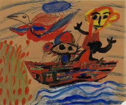 Constant Nieuwenhuys-Boot met vliegende figuur, 1949