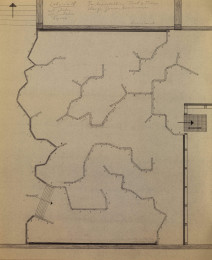 Constant Nieuwenhuys-Bouwtekening Labyrinth voor tentoonstelling Taal en Teken, ca 1965