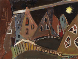 Constant Nieuwenhuys-Stadsgezicht bij nacht/Magere brug, 1946
