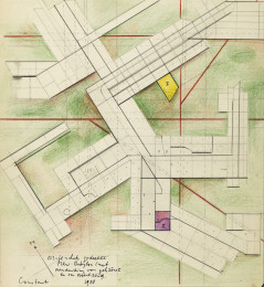 Constant Nieuwenhuys-Eerste schets gedeelte New Babylon, 1958