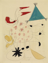 Constant Nieuwenhuys-Vogel en driehoek, 1948
