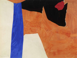 Constant Nieuwenhuys-Collage (in oranje, wit, blauw, zwart, rood), 1953