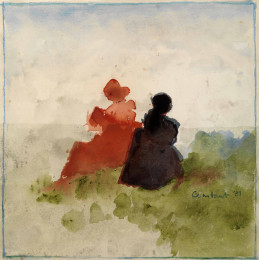 Constant Nieuwenhuys-ZT/Twee figuren in landschap, 1983