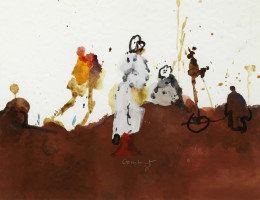 Constant Nieuwenhuys-ZT/Figures in Brown Landscape, 1975