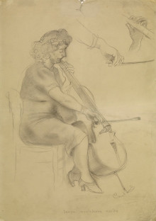 Constant Nieuwenhuys-Jeune musicienne assise, 1940 ca