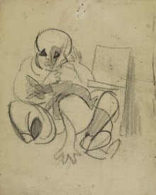 Constant Nieuwenhuys-ZT/Kind met slofjes, 1946
