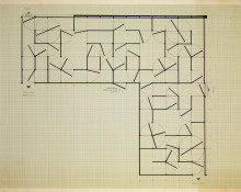 Constant Nieuwenhuys-Plattegrond Deurenlabyrint, 1974